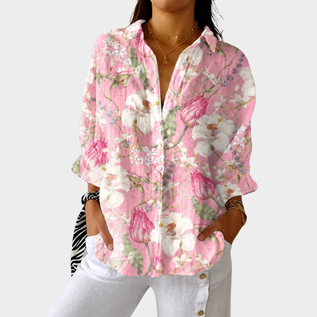 ADDISON | LEICHTE UND FARBENFROHE BLUSE MIT PRINT