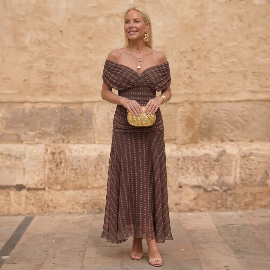 SIENNA | GEOMETRISCHES FLIESSENDES KLEID