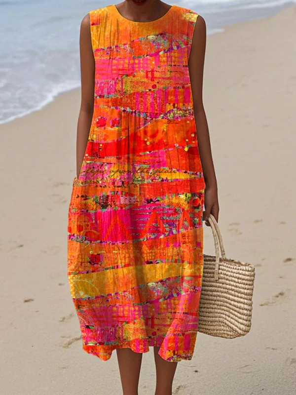 FAYE | SONNENUNTERGANG MIDI-KLEID