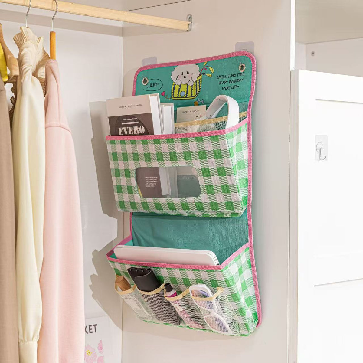 TIDYHAVEN | HÄNGENDER KLEIDERSCHRANK-ORGANIZER MIT KAROMUSTER