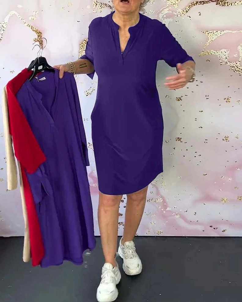 HANNE | ELEGANT DRESS WITH V-NECK
