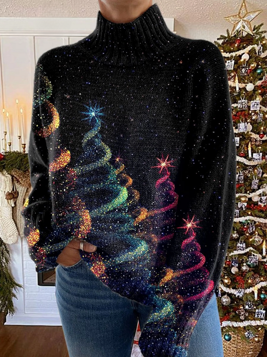 POPPY | GLITTER CHRISTMAS TREE TURTLENECK JUMPER