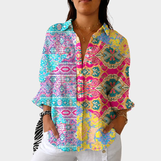 AVA | LEICHTE UND FARBENFROHE BLUSE MIT PRINT
