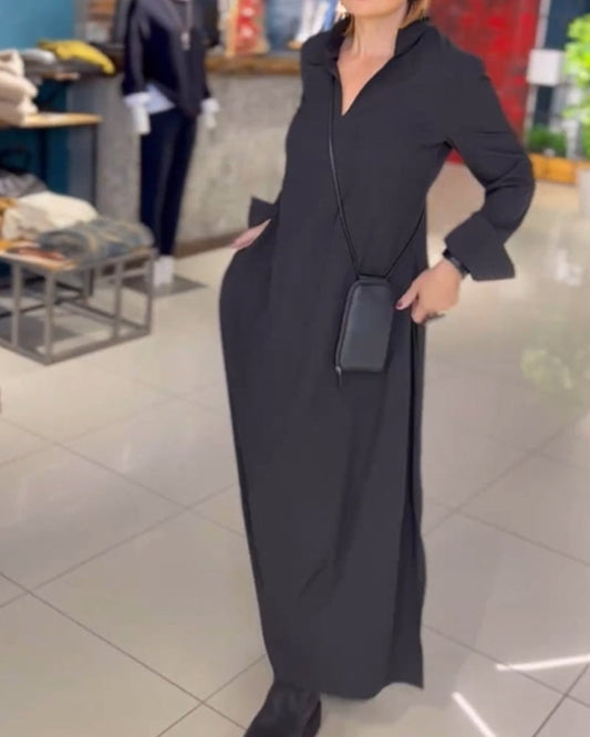 MABEL | RELAXED LONG DRESS WITH SIDE SLITS