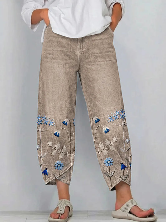 ROWENA | LÄSSIGE HOSE MIT BOHO-BLUMENPRINT