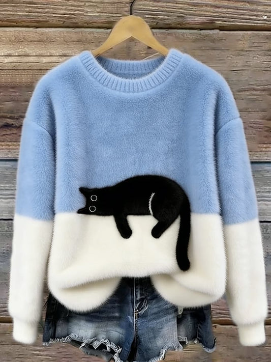 KIRSTEN | ELEGANT CAT PRINT JUMPER