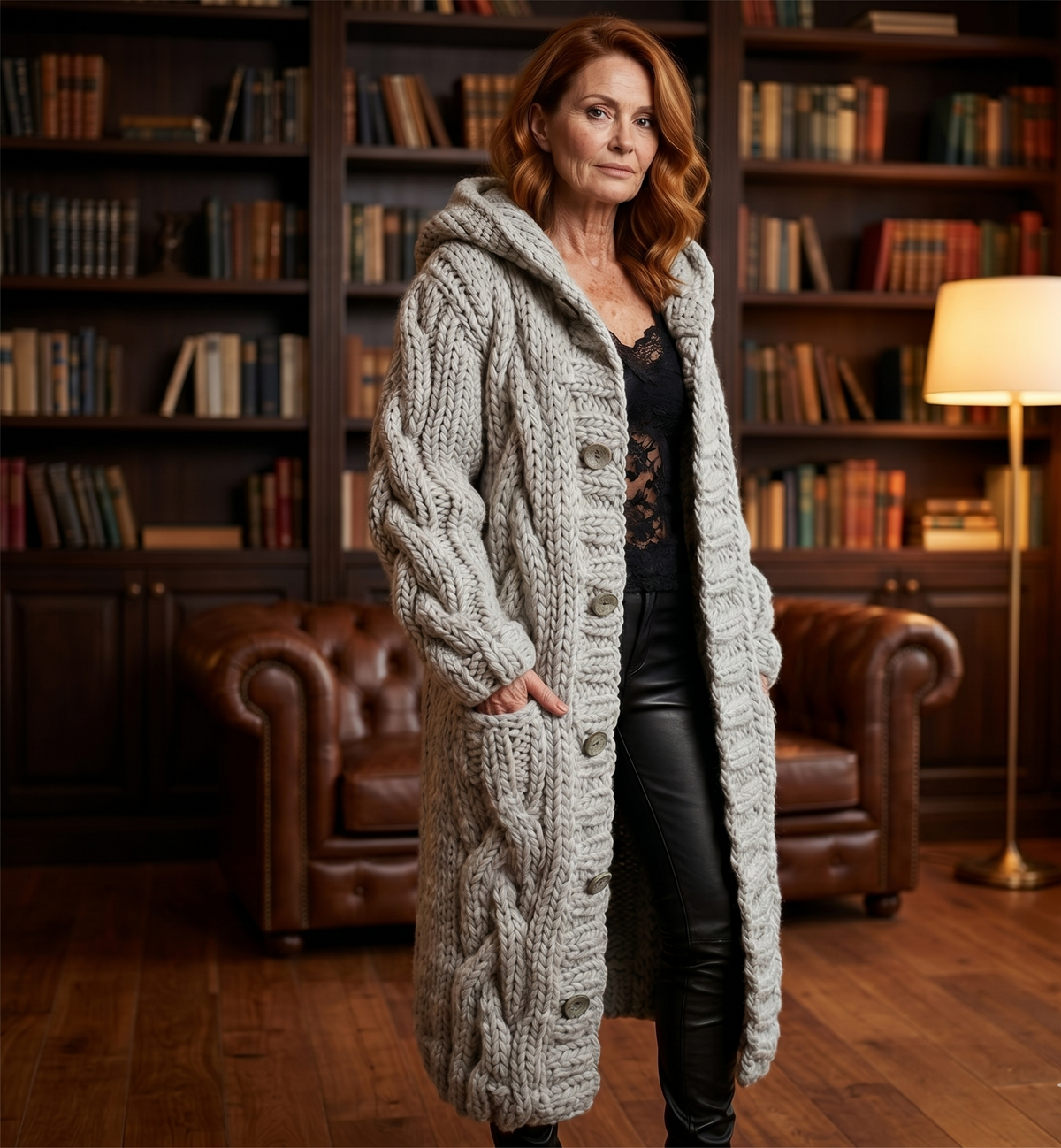 SERAFINA | ELEGANT CABLE KNIT COAT