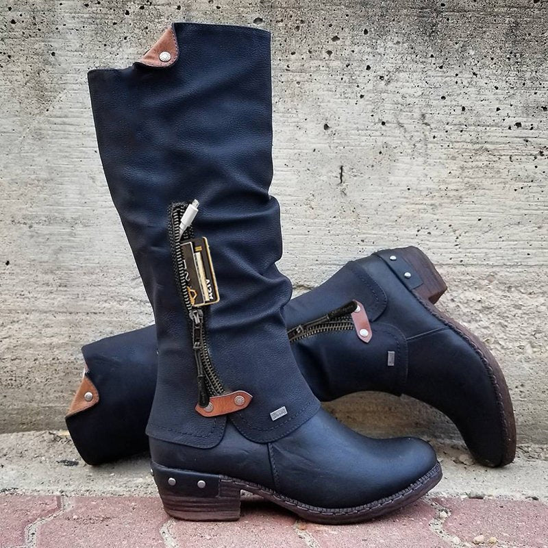 DEBORAH | POCKET-STIEFEL AUS VEGANEM LEDER