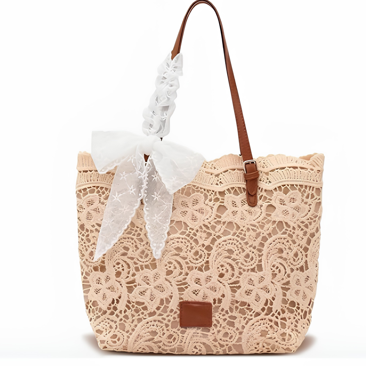 PEICEES | LACE RIBBON SHOULDER BAG