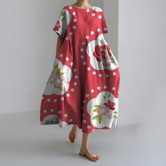 MEERI | ARTISTIC MAXI DRESS WITH VINTAGE FLORAL PATTERN AND EFFORTLESS ELEGANCE