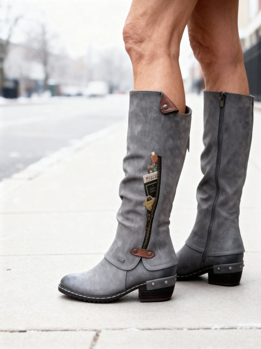 DEBORAH | POCKET-STIEFEL AUS VEGANEM LEDER