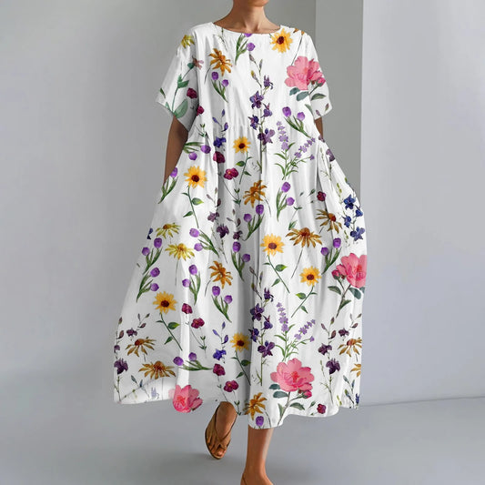 JUTTA | LEICHTES MAXIKLEID MIT SCHÖNEM BLUMENMUSTER