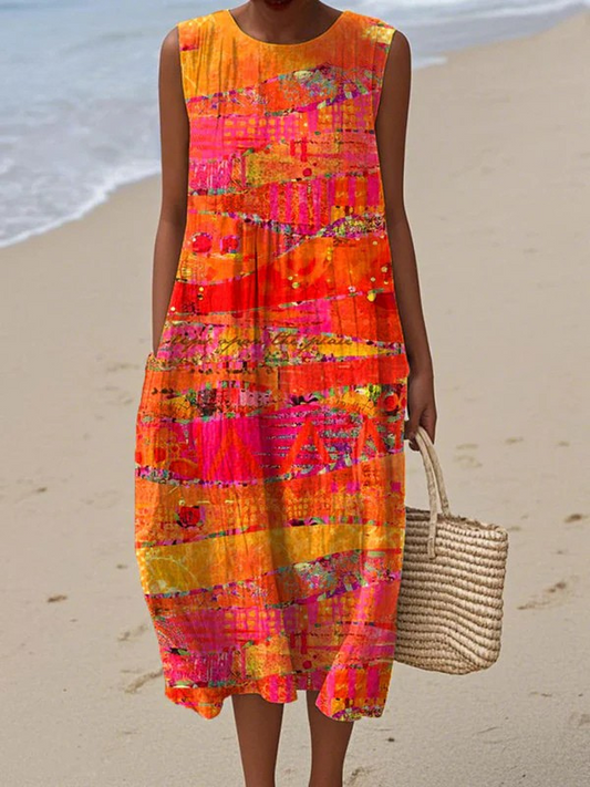 FAYE | SONNENUNTERGANG MIDI-KLEID