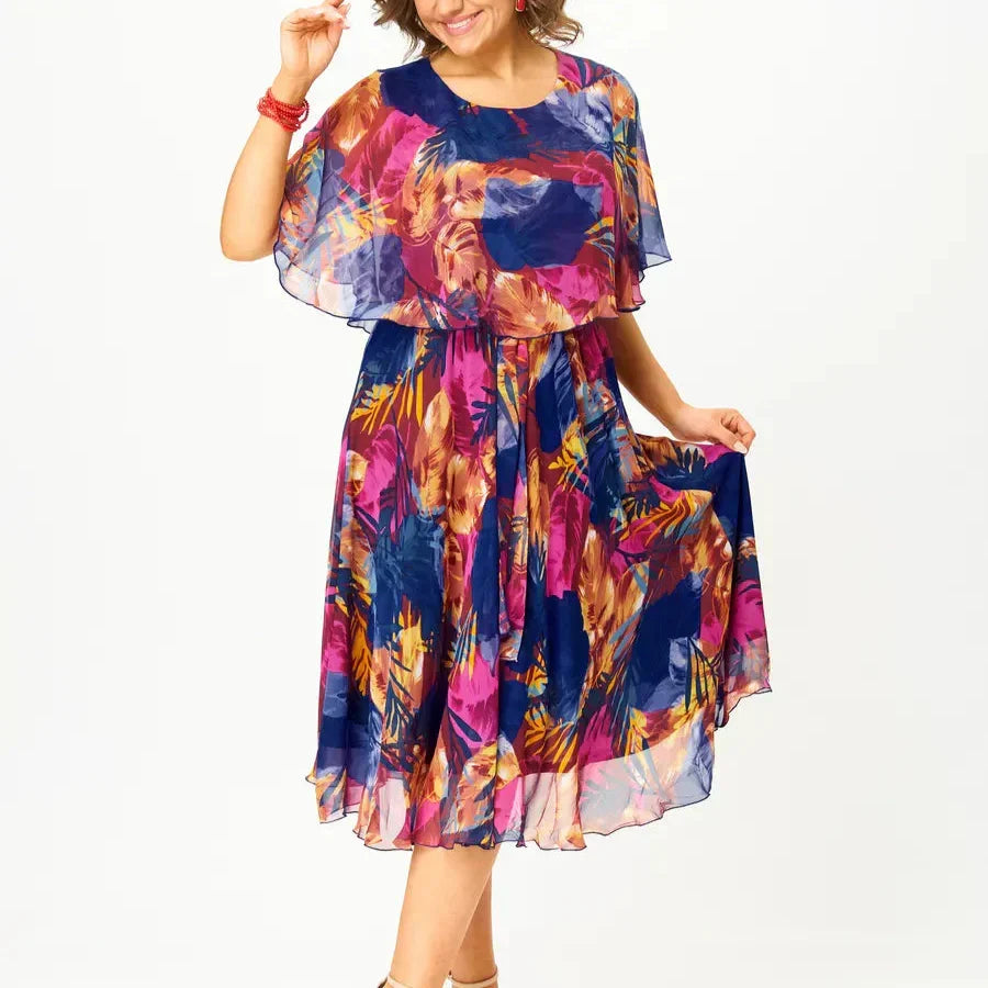 JUDITH | BEQUEMES CHIFFONKLEID IN ÜBERGRÖSSEN
