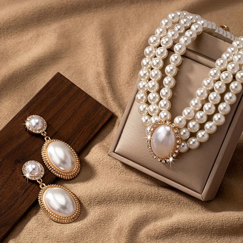 VICTORIA | KLASSISCHES PERLENKETTEN-SCHMUCKSET