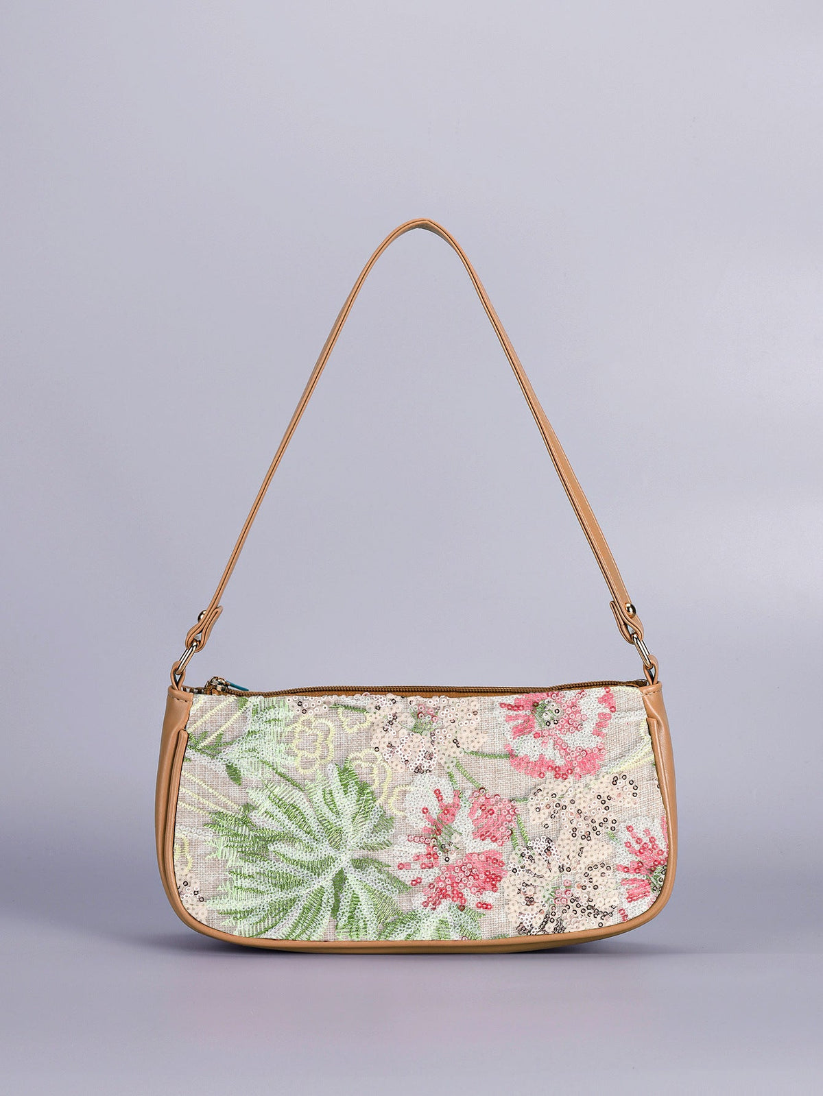 SPRINGBLOOM | PINK FLORAL SEQUIN SHOULDER BAG