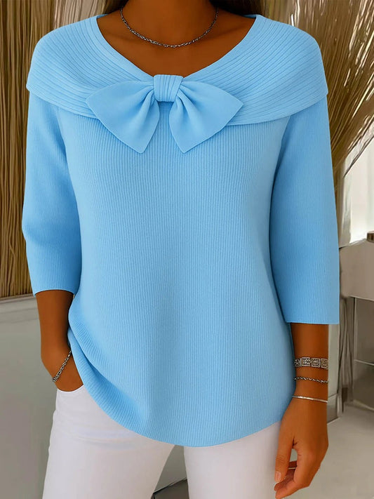 TIVELLA | PULLOVER MIT SCHLEIFE UND RUNDAUSSCHNITT