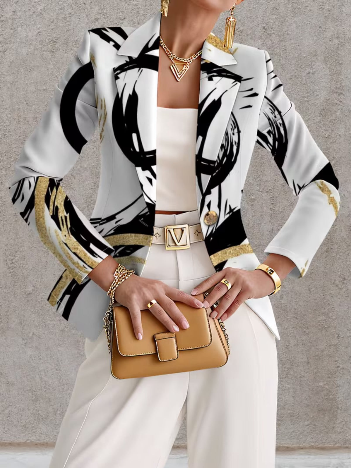 NOEMINE | BLAZER MIT ABSTRAKTEN PINSELSTRICHEN
